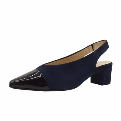 Peter Kaiser Bozea-a Low Heel Slingback Sandaler Dam Marinblå | 10642BFXI