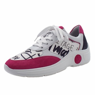 Peter Kaiser Viana 27 517 821 Sneaks Sneakers Dam Vita Röda | 27061TRLB